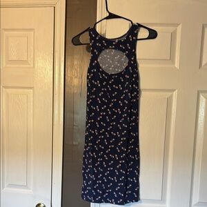 Navy Floral Sleeveless Dress